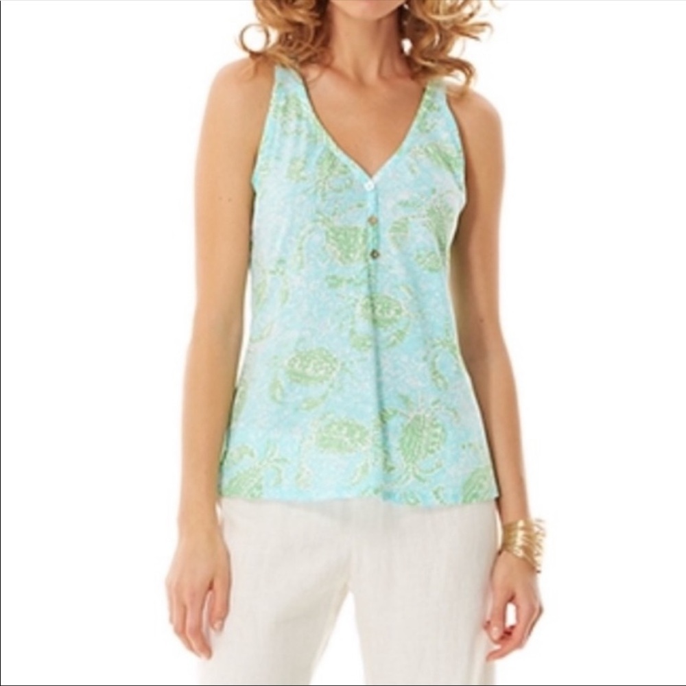 Lilly Pulitzer Hartley Tank Get Crackin Crab Print Size XS